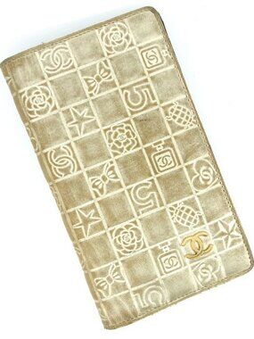 Chanel Wallet Purse Long Wallet Gold Woman Authentic Used